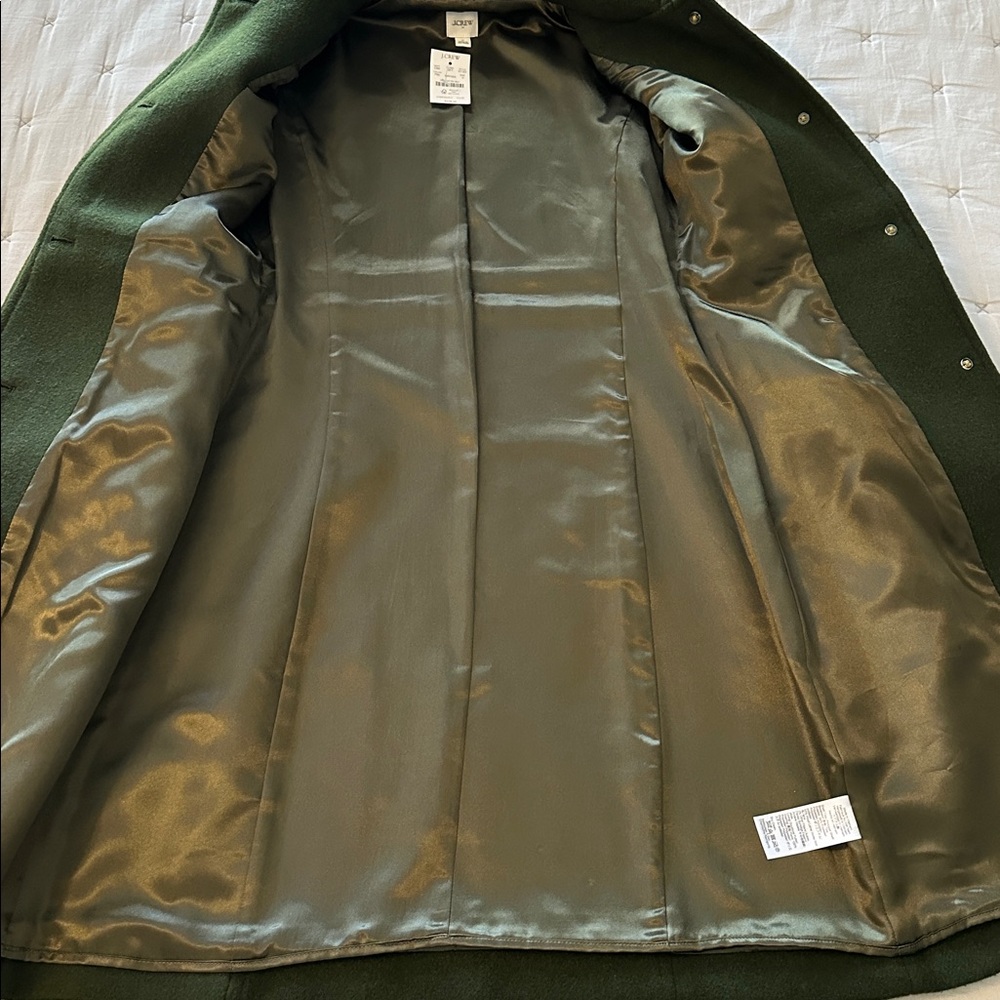 J. Crew Forest Green Women's Dress Coat - Picture 8 of 12